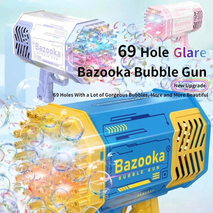 PISTOLA DE BURBUJAS ROCKET LED- 40 TUBOS DE DIVERSION