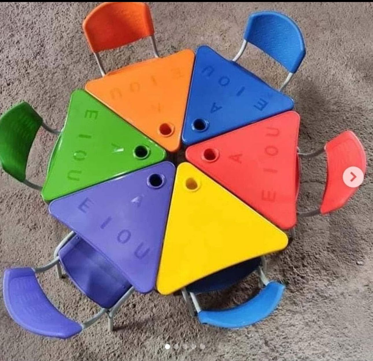 JUEGO DE PUPITRE HEXAGONAL